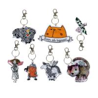 Promotion Gift Engraved Acrylic Keychain , Custom Plastic Acrylic Football Keychain