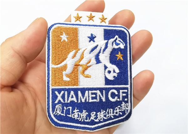 Fashionable Clear Iron On Embroidered Patches 3.25 Tall High Fastness