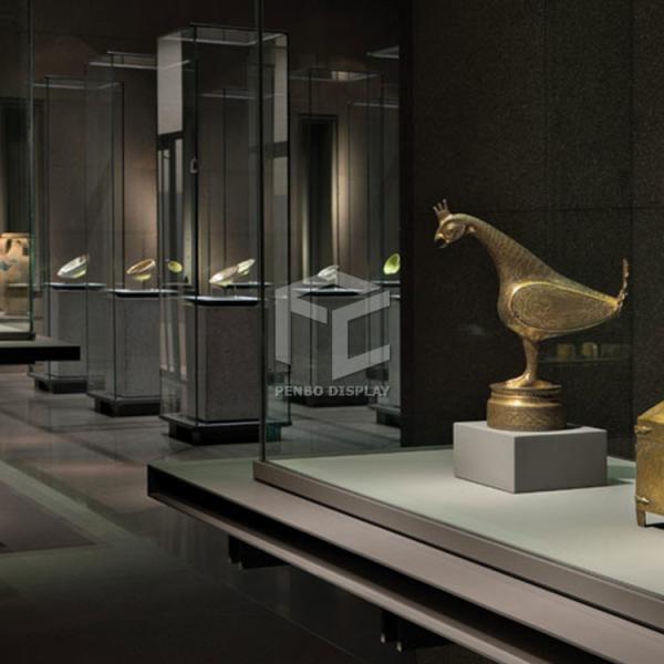 16mm Thick MDF Museum Wall Display Cases 6000mm High Wooden Museum Display Cases