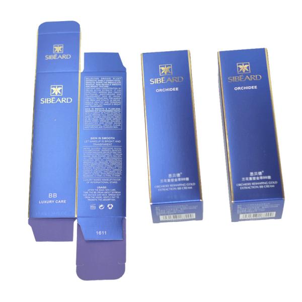 Caja de empaquetado de papel de impresión ULTRAVIOLETA de encargo de Skincare de la cartulina de la astilla