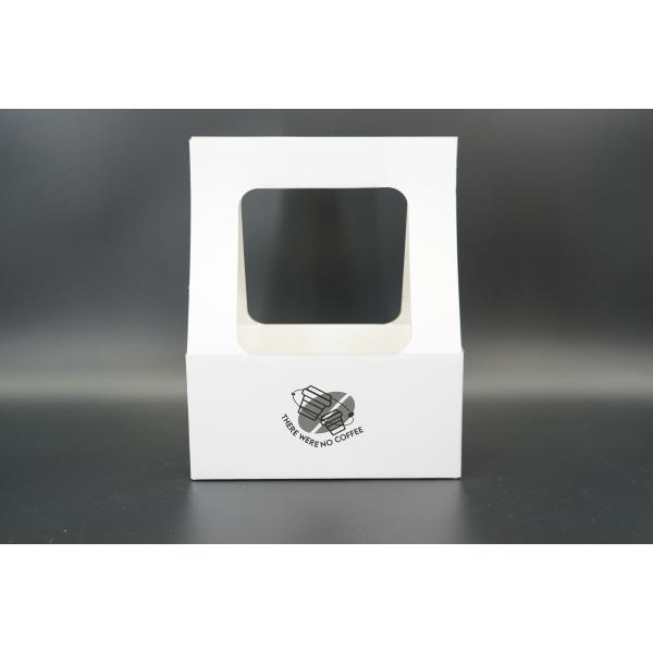 Custom Made Take Away Hot Drink Corrugated Paper Cup Carrier With Handle Coffee Paper Cup Holder