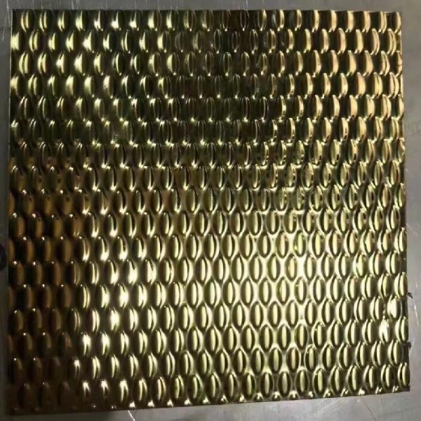 3D Embossed Stainless Steel Sheet Rice / Bead / Rhombus SS Sheet for Decorations