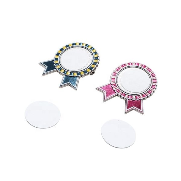 Custom Sublimation Round Metal Brooches Women DIY Pin Badge