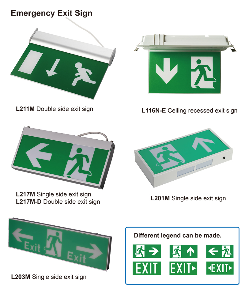 Running Man Ni-Cd Battery Backup LED Emergency Exit Lighting with 5730 SMD LED and 3-Year Warranty