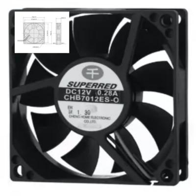 0.4W Automotive Cooling Fan Speed 2100-3600 RPM Low Noise 70x70x20 Fan