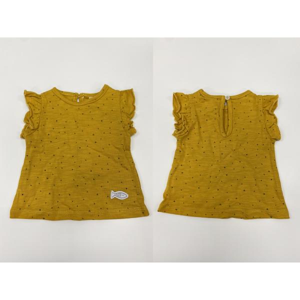 Ruffle Sleeves Baby Girl Suspenders Tees All Over Print And Cotton