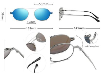 UV400 Clip On Magnetic Sunglasses For Men Women Polarized Retro Anti Glare