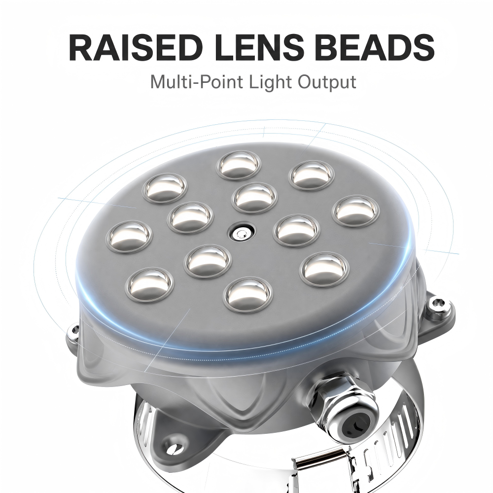 Steel Band Clamp Mount Round LED Pixel Point Light 3W 12LED DMX512 IP65 For Architectural Lighting