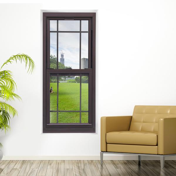 Vertical Up And Down Sliding Windows French Aluminum White Frame