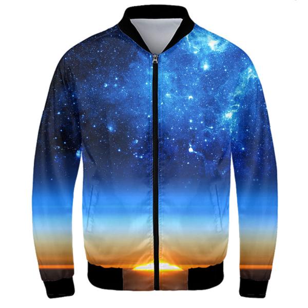 QUICK DRY Varsity Mens Reflective Jacket 3D Print Clothes Long Sleeves