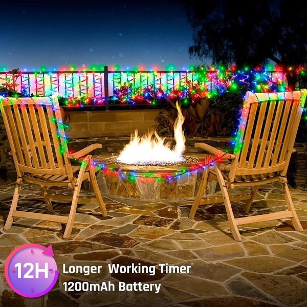 1200mAh 200 LED Solar Christmas String Lights Waterproof Fairy Lights