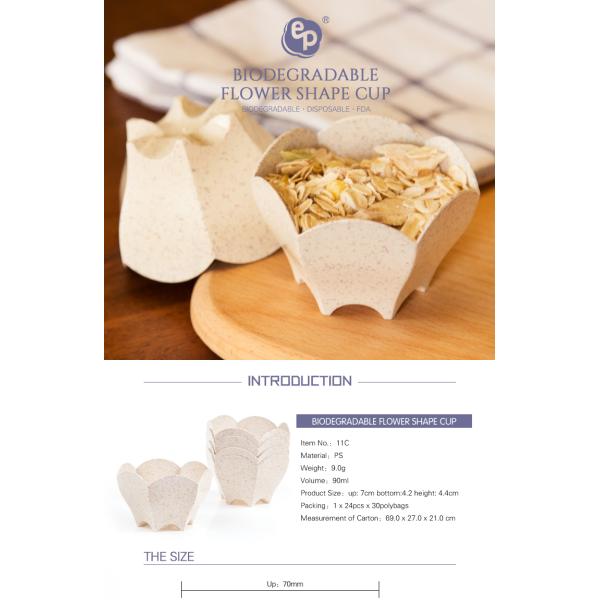 Europe-Pack new products flower shape biodegradable plastic fancy dessert cup
