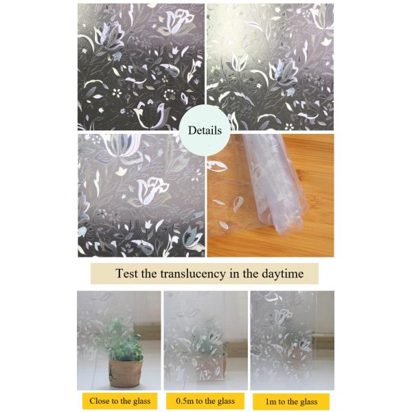 Window Privacy Film Rainbow Window Cling 3D Decorative Stained Glass Window Coverings Static Cling Non-Adhesive Removable Film