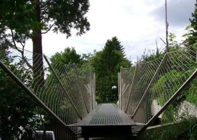 304 316 Suspended Bridge Stainless Steel Safety Netting With Rope Mesh 2.5mm