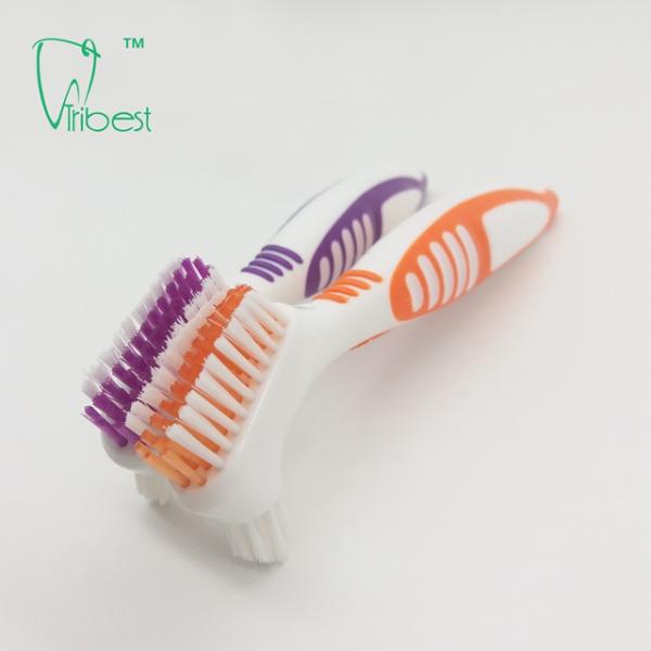Nylon Bristle Oral Care Denture Tooth Brush Two Head
