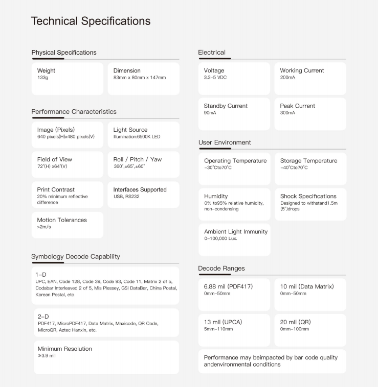 DS6600 Hands-Free Automatic Scanning POS Qr Code Reader USB Wired 2D Omnidirectional Desktop Barcode Scanner