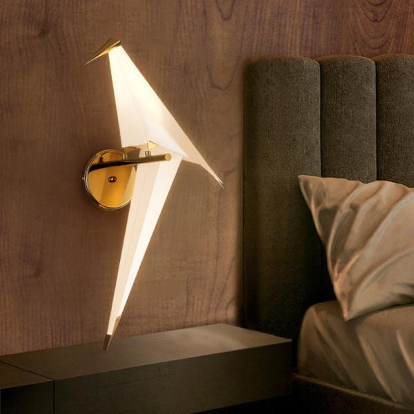 LED Bird Design Wall Lamp Bedside Lamp Creative Origami Paper Crane Wall Light（WH-OR-18）