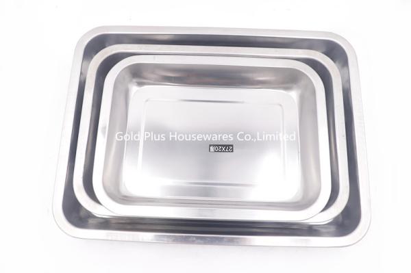 32*22cm Multifunction pure inverted square plate oil pans fruit plate buffet dinner stainless steel kitchenware tray