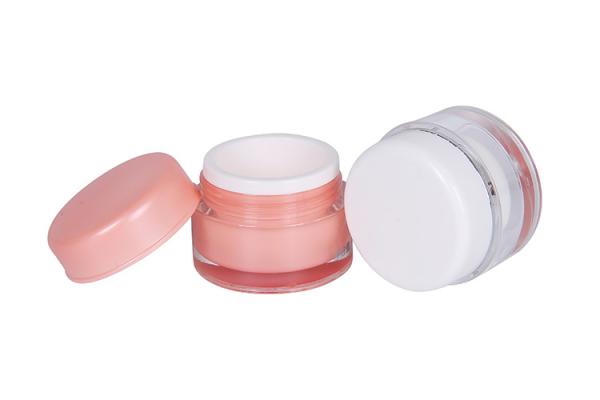 Acrílico redondo transparente 5g Mini recipientes cosméticos Od 32mm para embalagem de experimentação