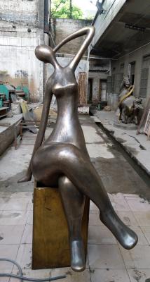 Metallic Abstract Art Deco Figurines Bronze , Portrait Famous Metal Sculpture Artists