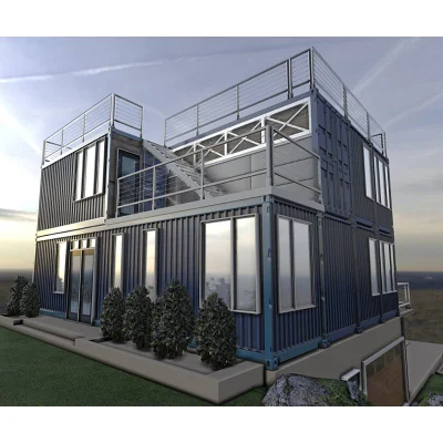 Maison de conteneurs personnalisée à couleur élargie avec cadre et construction en acier léger