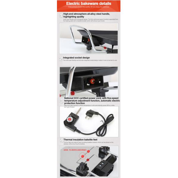 Square 1400 Watt Smoke Free Electric Grill 50-240 Degree