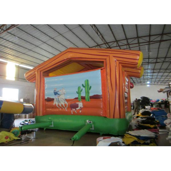 Wild West Big Bounce House Customized , Digital Painting Huge Bounce House