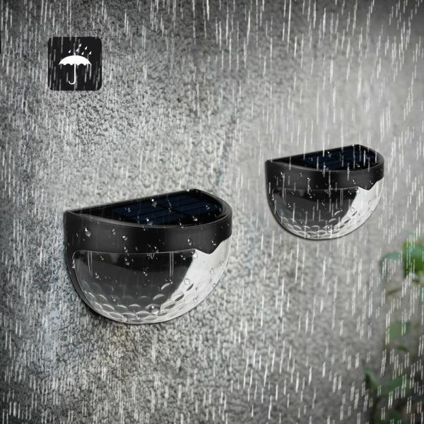 Good Price Waterproof LED Solar Wall Light 6 LEDs 6000k Light Sensor Outdoor Garden Lamp White