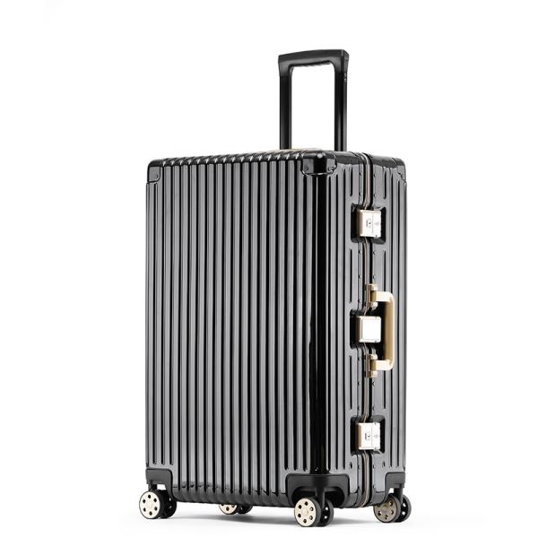1812 Aluminum Frame Trolley Case with TSA Customs Lock Silent Universal Wheels and High-Grade Alloy Trolley Rod Travel Suitcase