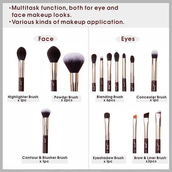 Fashionable Zinfandel Natural Hair Makeup Brushes Eco Friendly Makeup Brushes