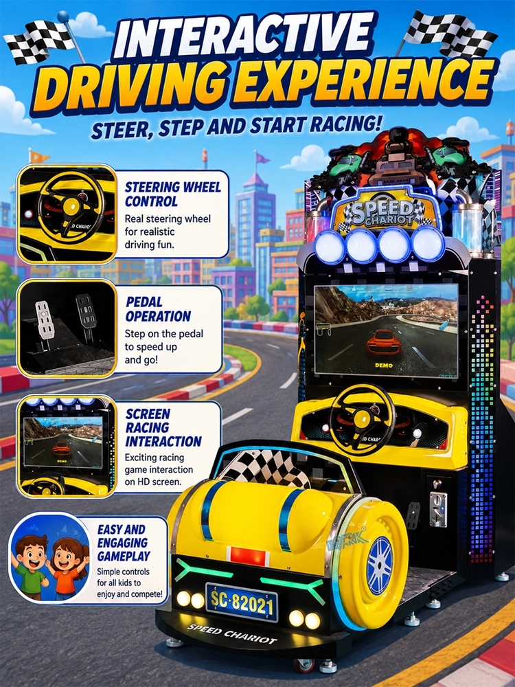 Arcade Amusement Hammer Driving Simulator Car Racing Machine