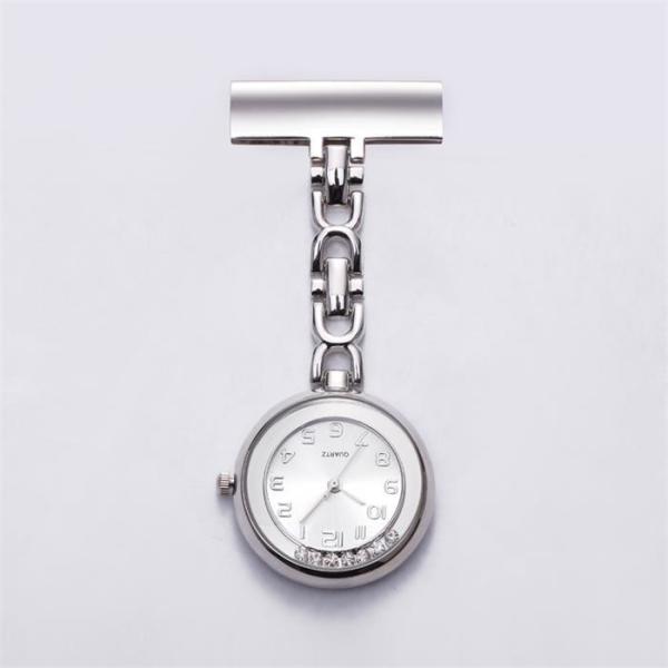 Silver Nurse Fob Watch Clip High-Quality Japanese Movement Diamond Reloj Enfermera Hospital gift Doctor Clock