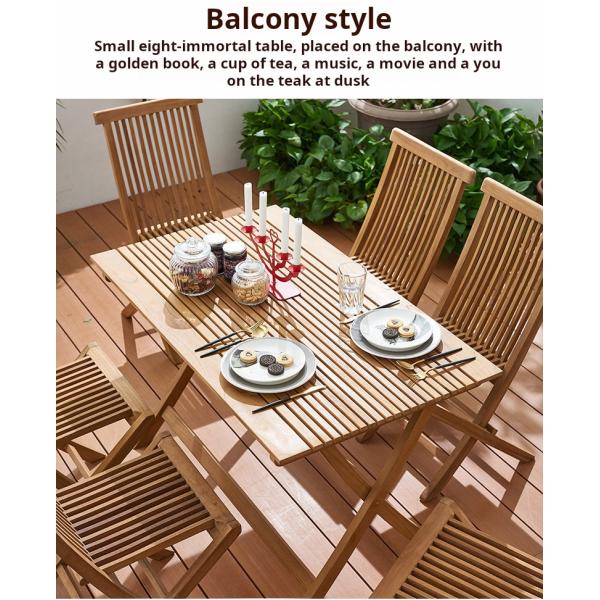 Outdoor Teak Patio Table And Chairs For Dining / Coffee Time