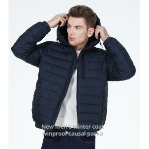 Size 46 - 54 Man Sping Autumn Coat Dark Blue Winter Coat For Customer Requirements