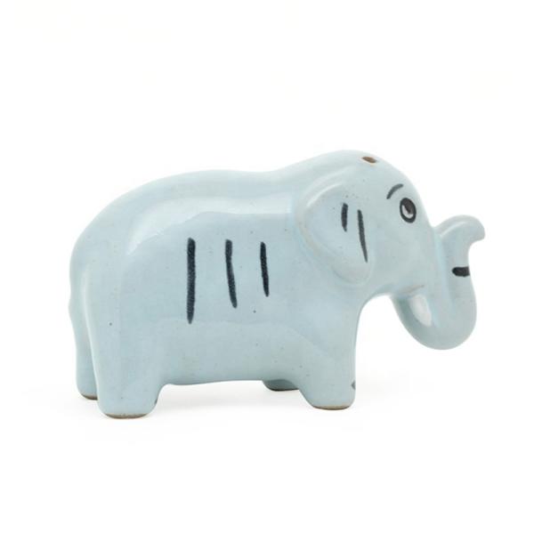 Голубой 3D-образный животный керамика каменное изделие Соль и перец с декалом на глазуре