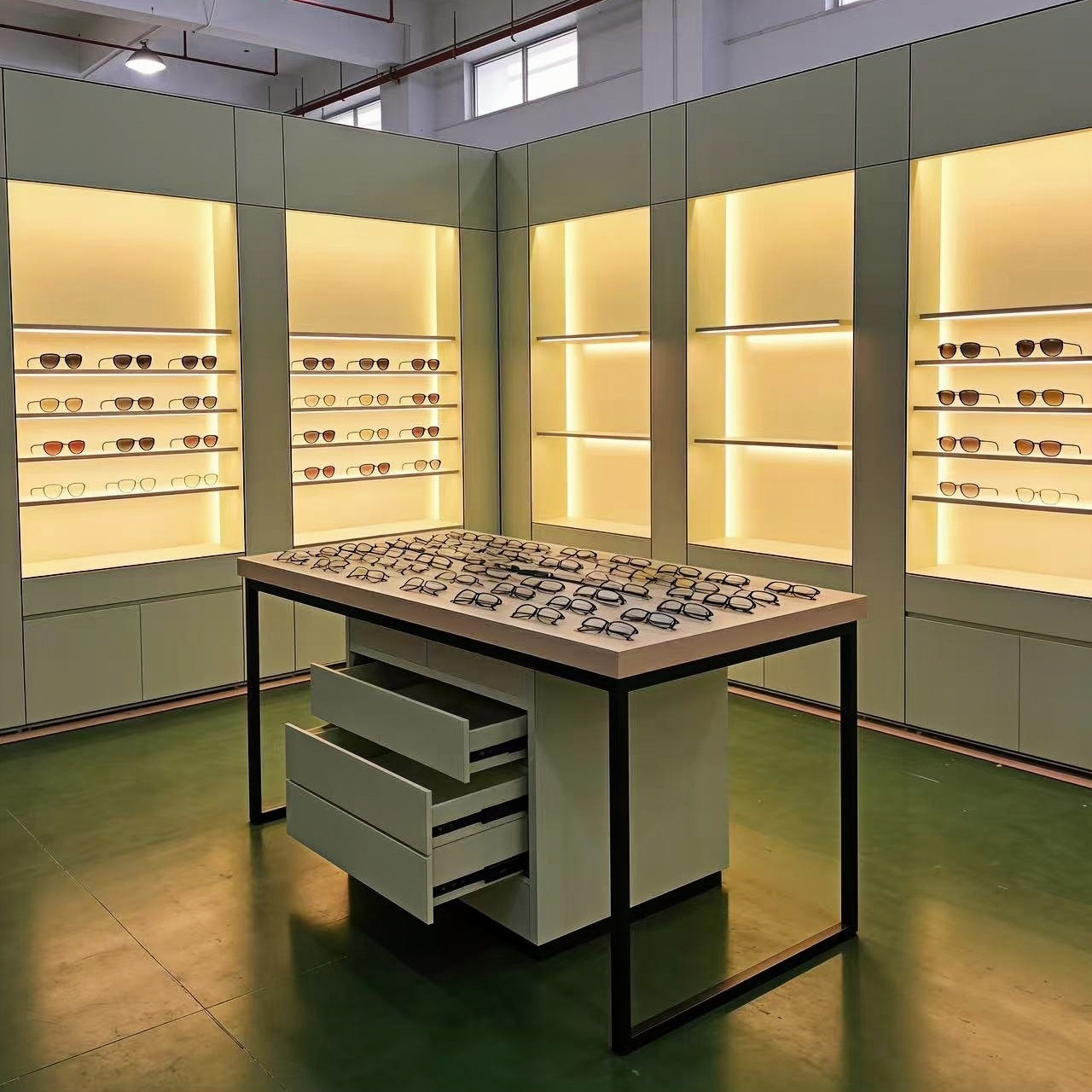 Fashion Eyewear Display Cabinet Optical Salon Glasses Display Furniture