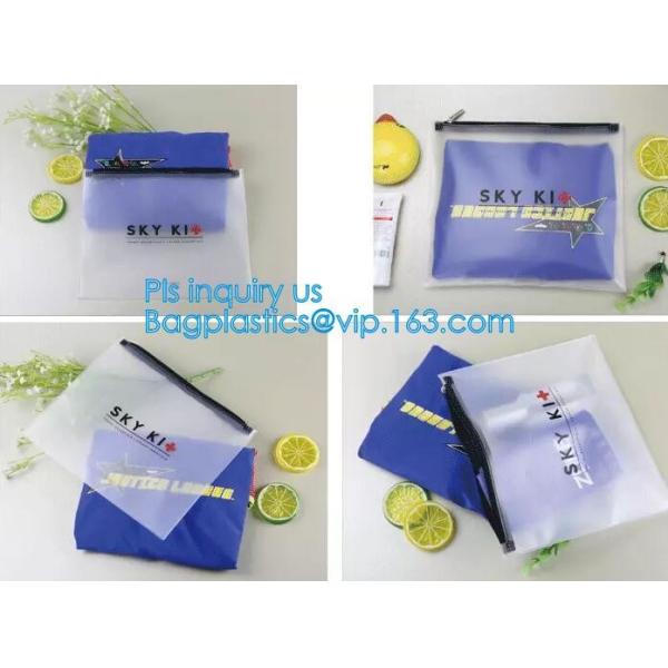 PVC Stationery ruler set packaging bag with slider, fabric slider zip bags, slider PVC cosmetic bag,pencil bag