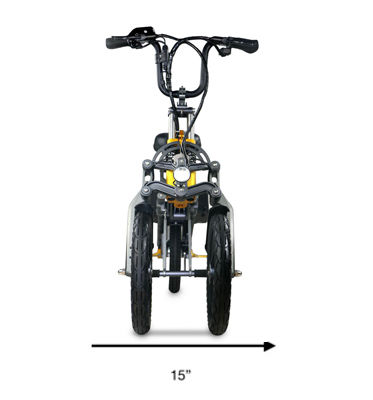 3 Wheel Foldable Electric Tricycle Bike High Speed Powerful 2 Pcs Battery 350W