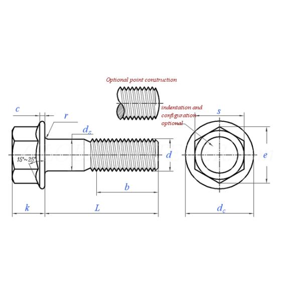 ASME B 18.2.1 - la bride de 2010 sortilèges visse l'acier au carbone