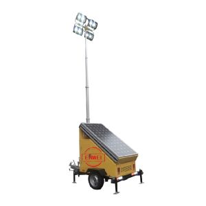 All-in-One Solar Light Trailer With 360° Rotatable & 90° Tiltable LED For Construction