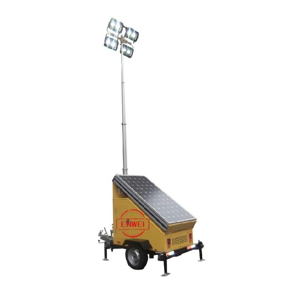 All-in-One Solar Light Trailer With 360° Rotatable & 90° Tiltable LED For Construction