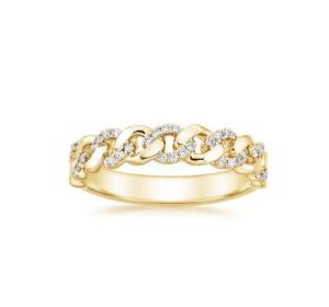 Micron Pave CZ 18K Gold Plated Stacking Chain Link 925 Sterling Silver Women's