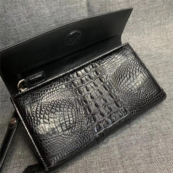 Authentic True Alligator Leather Men Wristlets Envelop Purse Genuine Exotic Crocodile Skin Male Clutch Bag