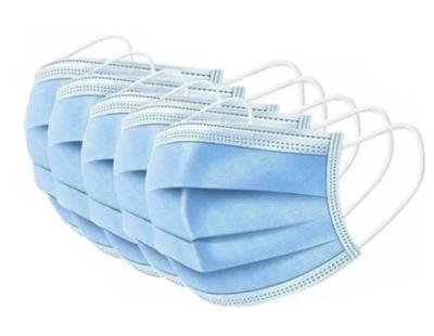 Blue Disposable 3 Ply Face Mask Breathe Freely Low Breathing Resistance