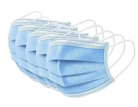 Blue Disposable 3 Ply Face Mask Breathe Freely Low Breathing Resistance