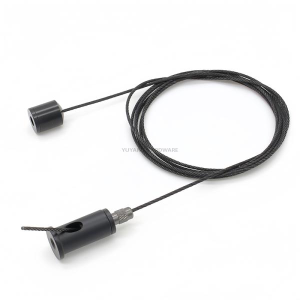 Custom Black Wire Rope Suspension Kit Adjustable Ceiling Hanging Cable Kit for Lamp Panel
