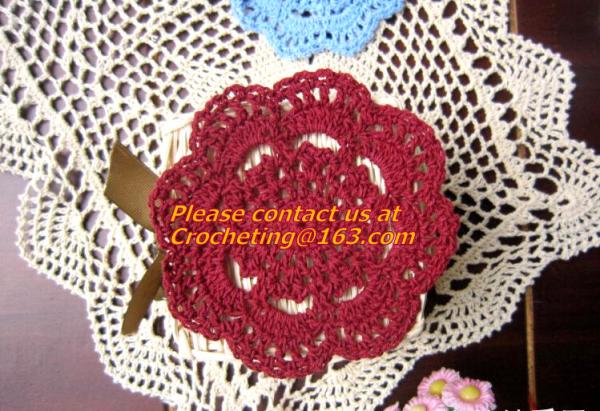 Hand made crochet doily, table cloth, Different styles of different Placemat color custom