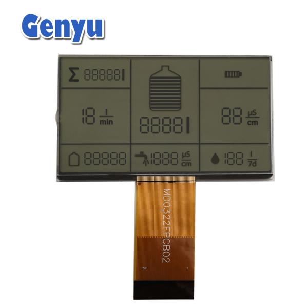 3.0V Custom LCD Panel Black Silk Screen Segmented TN Transmissive FPC Connect
