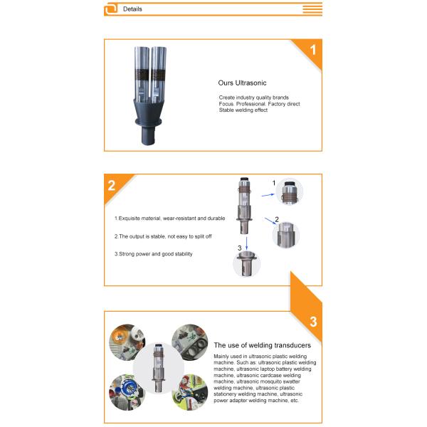 Ultrasonic Mixed Transducer/Emulsification/Catalysis 100W-1000W for ultrasonic processor lab used