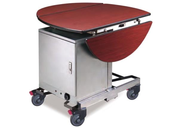 Deluxe Dining Room Service Equipments with Collapsible Wood Table / Stainless Steel Electric Hot Food Warmer